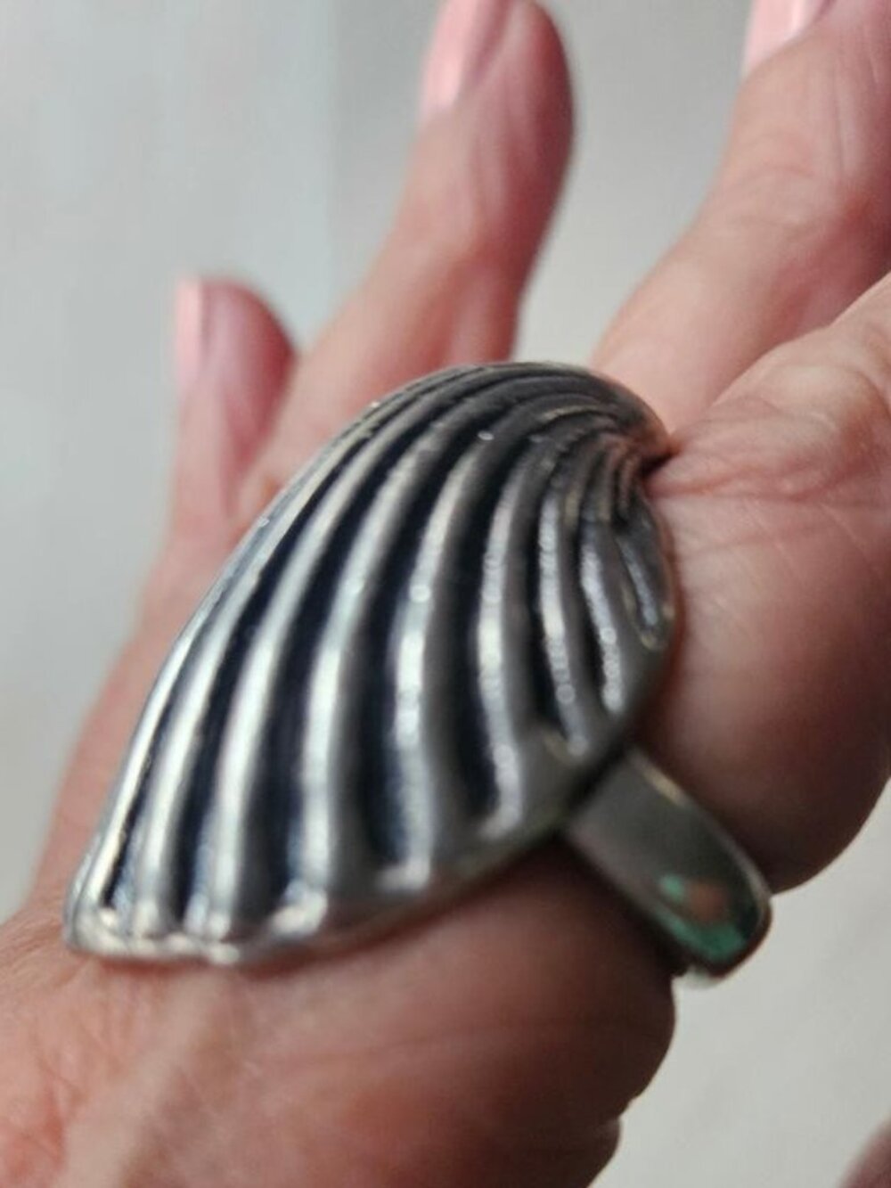 Statement Shell Silver Ring